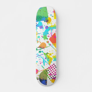 Skateboard Grunge de style géométrique rétro coloré des a