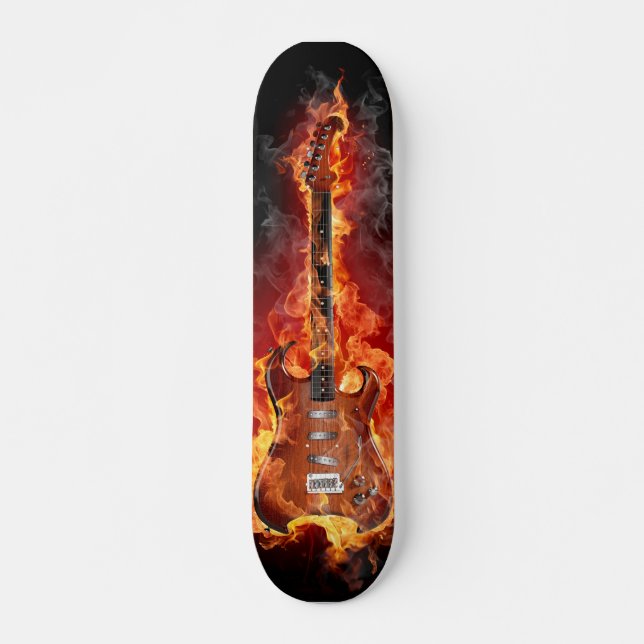 Skateboard Guitare brûlante (Devant)