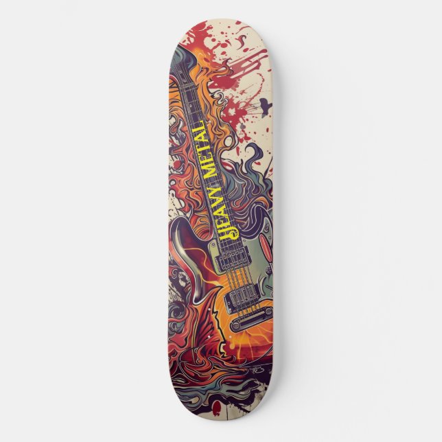 Skateboard Guitare électrique en métal lourd (Recto)
