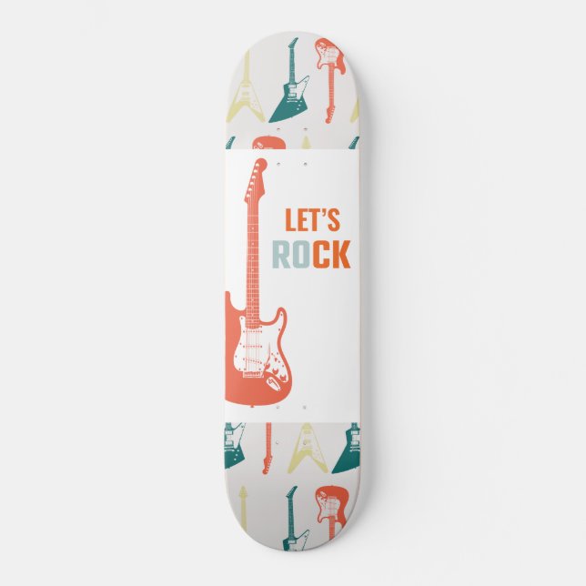 Skateboard Guitare Rock et Roll Music Rockstar (Recto)