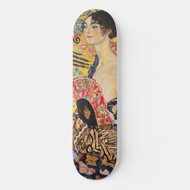 Skateboard Gustav Klimt - Dame avec ventilateur (Recto)