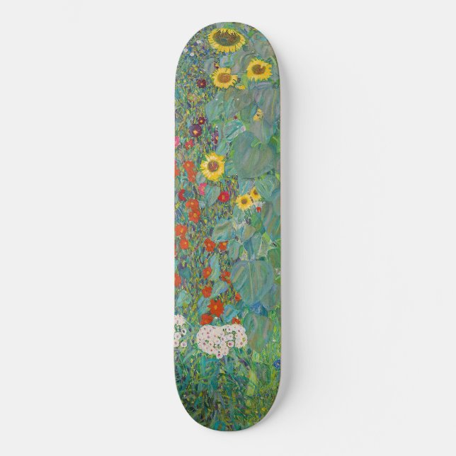 Skateboard Gustav Klimt - Jardin de campagne avec tournesols (Recto)