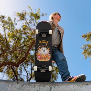Skateboard Halloween : Petits fantômes et famille de citrouil