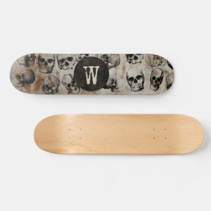Skateboard Halloween Vintage Skuls déprimé Monogramme