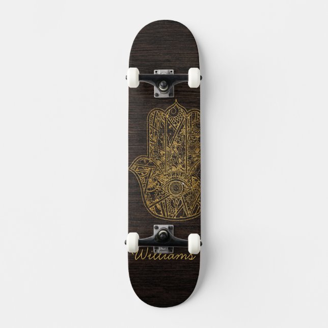 Skateboard HAMSA Main de Fatima symbole amulet design (Recto)