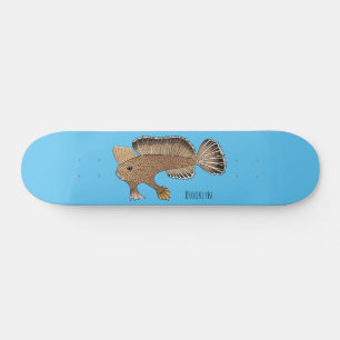 Skateboard Handfish cartoon illustration