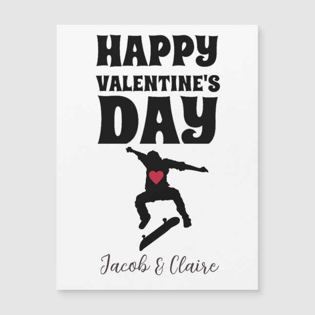 skateboard, Happy valentines day personalize name  (Front)