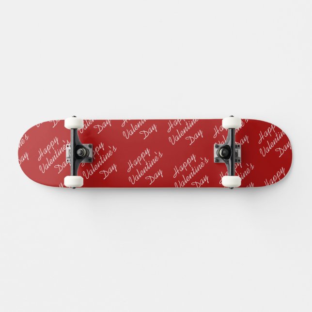 Skateboard Happy Valentines Day Text Pattern Stylish (Horz)