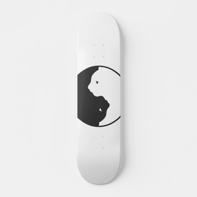 Skateboard Harmonie des chats blancs et noirs - Choisir la co (Devant)