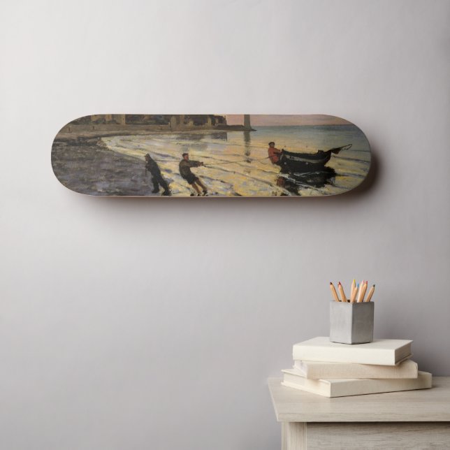 Skateboard Hausser un bateau à terre, Honfleur (Art mural (Horz))
