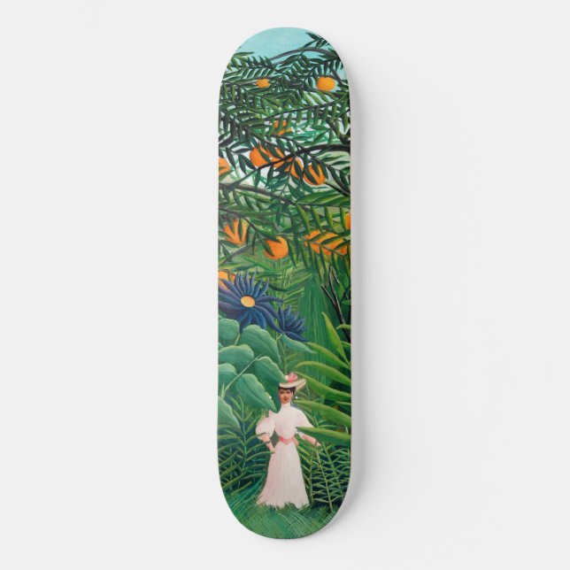 Skateboard Henri Rousseau - Une femme marche dans une forêt e (Recto)