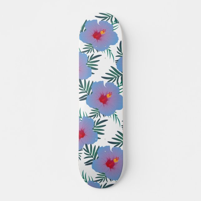Skateboard Hibiscus bleu tropical (Devant)