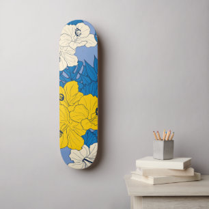 Skateboard Hibiscus fleurs et feuilles