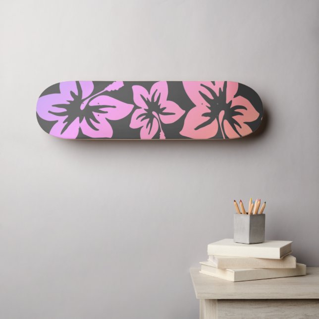 Skateboard Hibiscus hawiens tropicaux (Art mural (Horz))