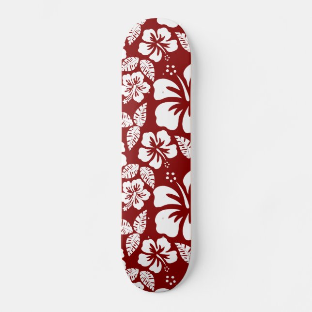 Skateboard Hibiscus rouge foncé (Recto)