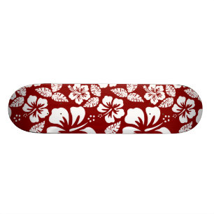 Skateboard Hibiscus rouge foncé