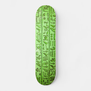 Skateboard Hiéroglyphes égyptiens anciens Vert