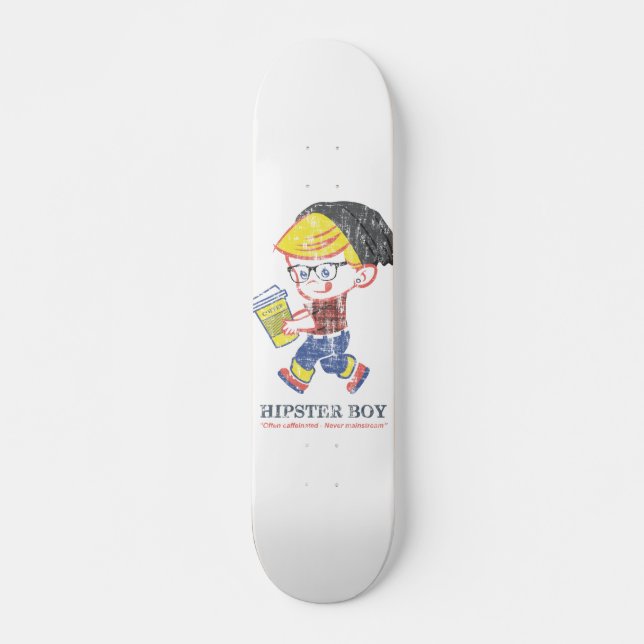 Skateboard Hipster Boy désespéré vintage Parodie illustration (Devant)