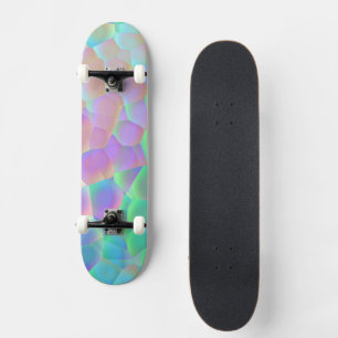Skateboard Holographic Glass Pattern, Iridescent Colors