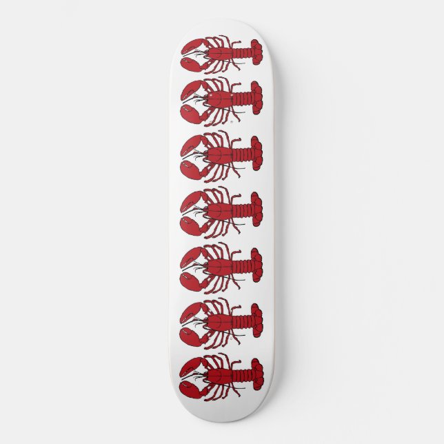 Skateboard Homard rouge blanc personnalisé Patinage large (Recto)