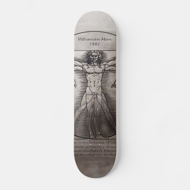 Skateboard Homme de Vitruvian de Léonard de Vinci (Recto)