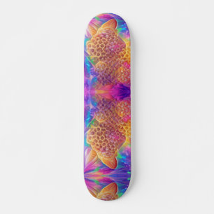 Skateboard Honeycomb psychedelic digital art 