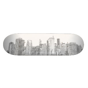 Skateboard Horizon de Manhattan la nuit