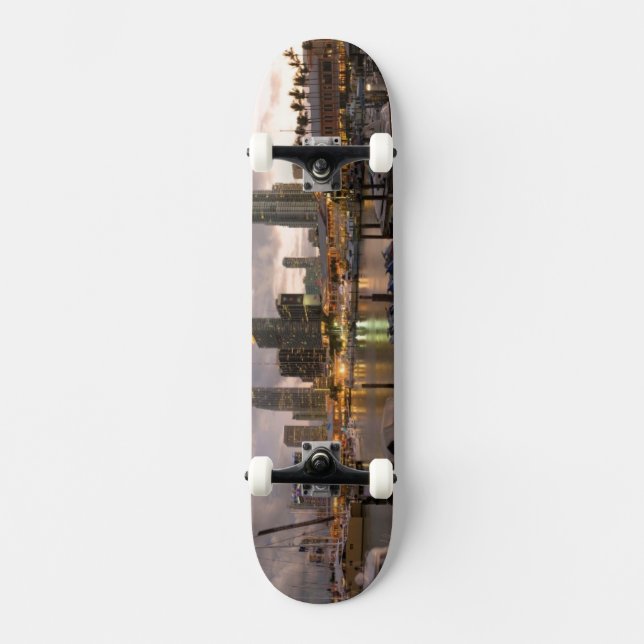 Skateboard Horizon financier de Miami au crépuscule (Recto)