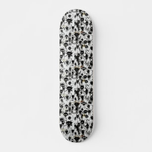 Skateboard Horreur Abstraite éffrayante noire et blanche