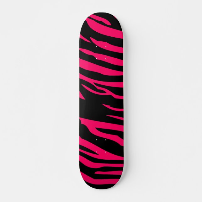 Skateboard Hot rose Black Zebra Imprimer Old School Skateboar (Devant)