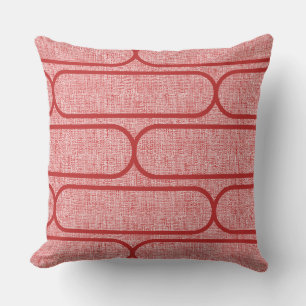 Skateboard Hourglass – Tonal Crimson Reds Throw Pillow
