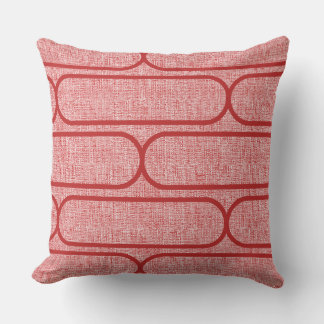 Skateboard Hourglass – Tonal Crimson Reds Throw Pillow