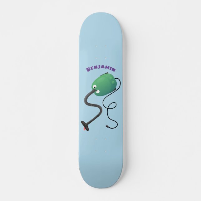 Skateboard Humour de dessin animé de l'aspirateur mignon (Devant)