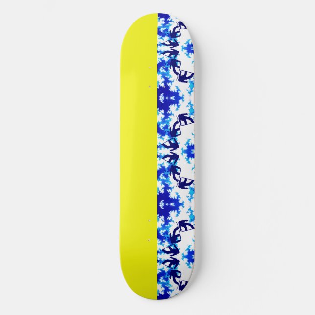 Skateboard Ice Blue Snowboard Sky Yellow Snowboard Sport (Recto)
