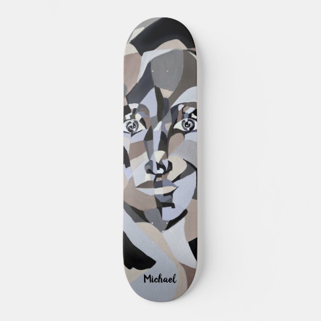 Skateboard Illustration androgyne avec typographie (Recto)