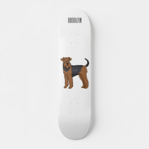 Skateboard illustration de chien airedale terrier de dessin a