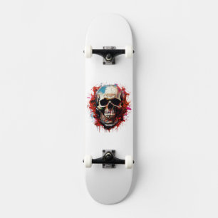 Skateboard Illustration de crâne cool