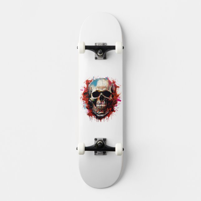Skateboard Illustration de crâne cool (Recto)
