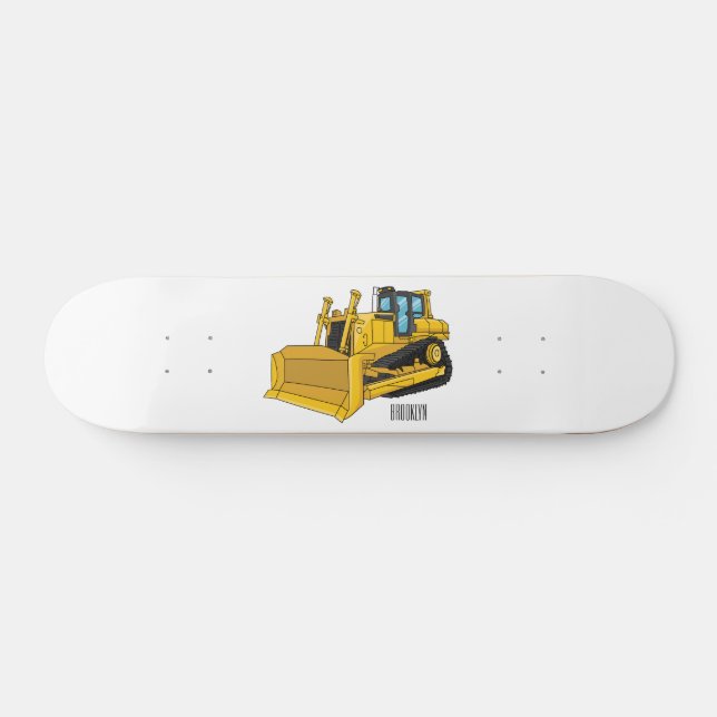 Skateboard Illustration de dessin animé Bulldozer (Horz)