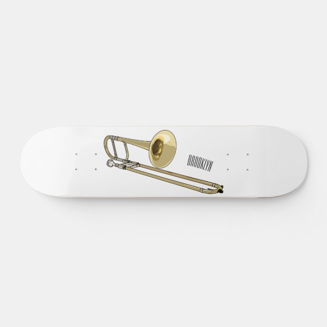 Skateboard Illustration de dessin animé de Trombone (Horz)