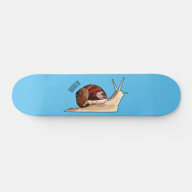 Skateboard Illustration de dessin animé d'escargot (Horz)