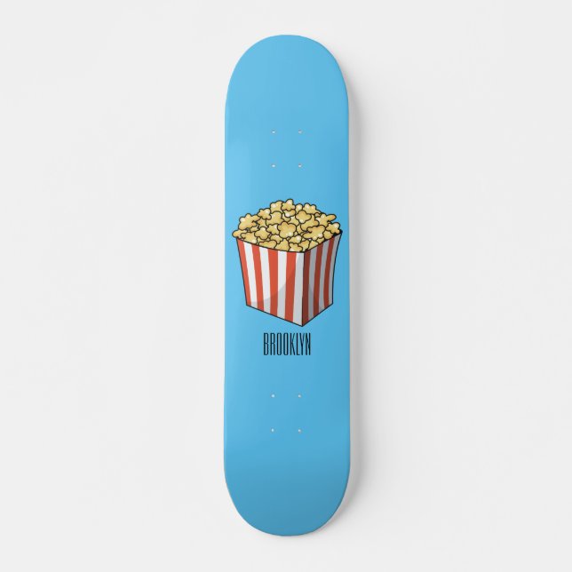 Skateboard Illustration de dessin animé Popcorn (Devant)