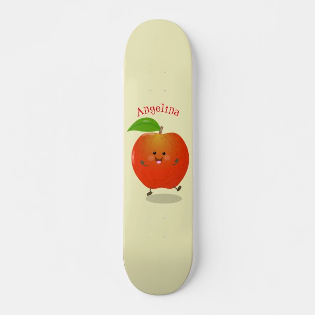 Skateboard Illustration de dessin animé sur la pomme de danse (Devant)