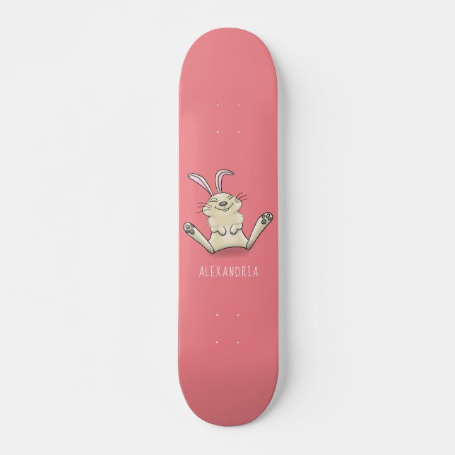 Skateboard Illustration de dessin de lapin lapin mou (Devant)