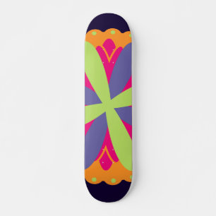Skateboard Illustration de formes florales orange