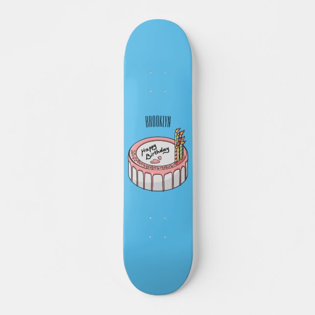 Skateboard Illustration de gâteau d'anniversaire (Devant)
