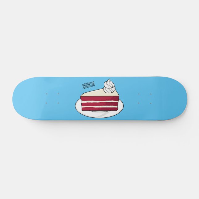Skateboard Illustration de gâteau en velours rouge (Horz)