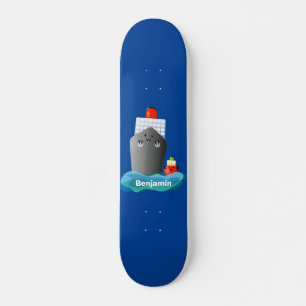 Skateboard Illustration de la caricature de remorqueur de paq