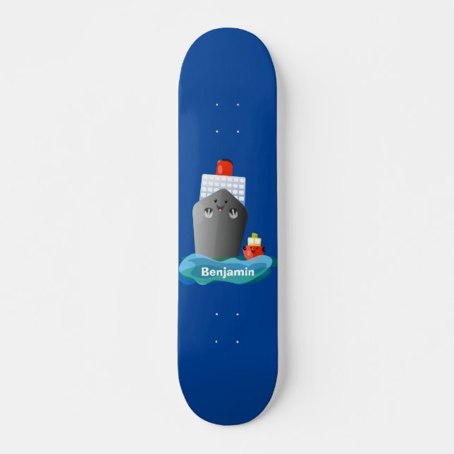 Skateboard Illustration de la caricature de remorqueur de paq (Devant)