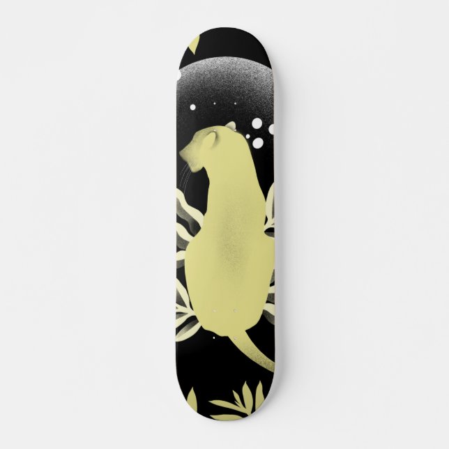 Skateboard Illustration de la lune sauvage d'animal sauvage d (Devant)